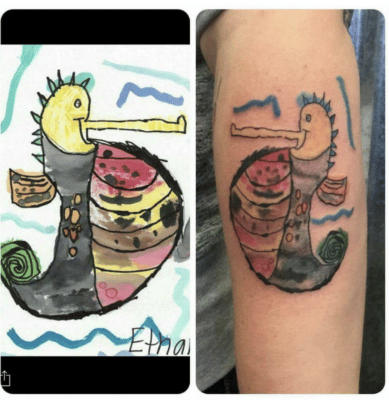 Your kid's drawing tattoo