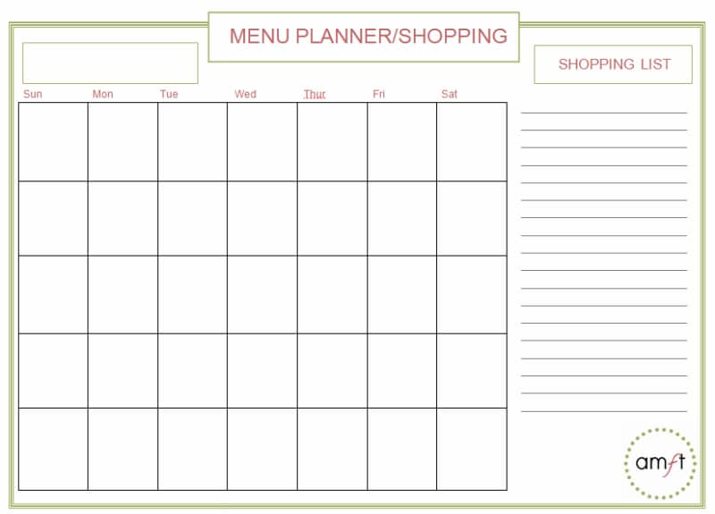 Printable meal planner