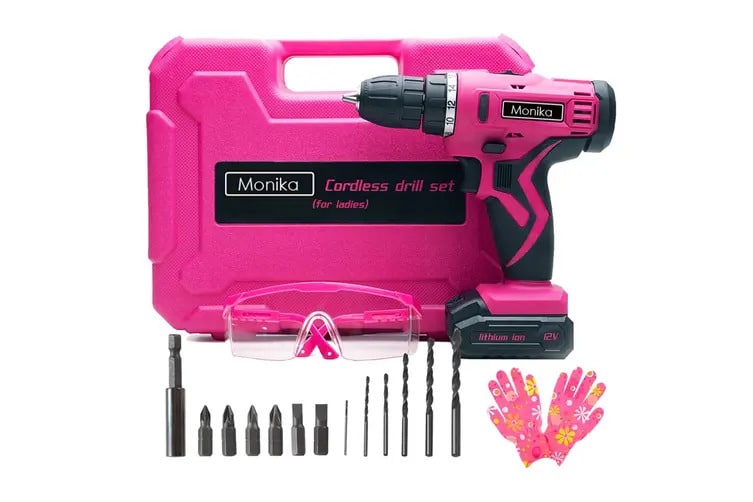 Monika 12V Pink Lithium Cordless Drill