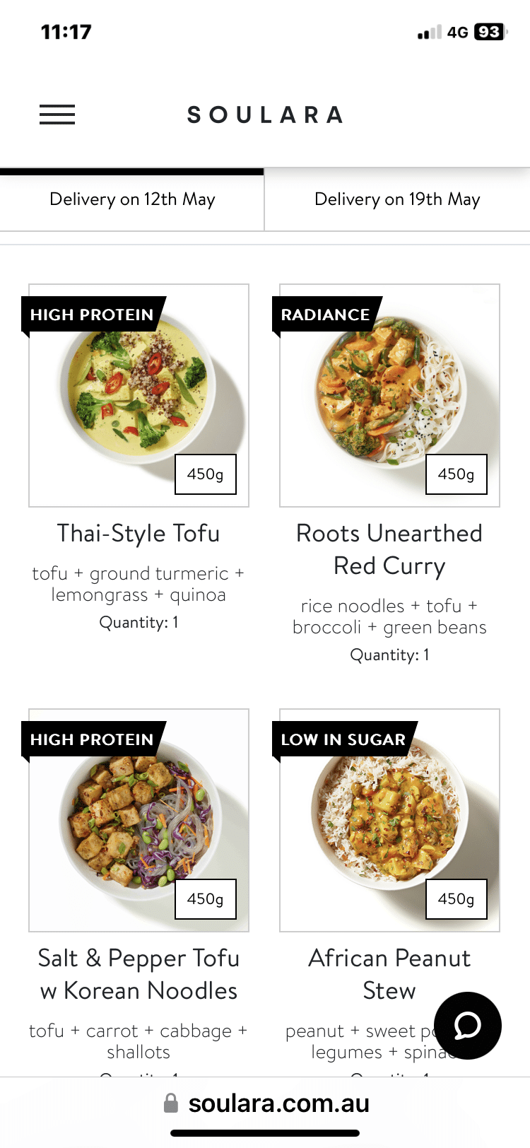 Choosing meals with Soulara