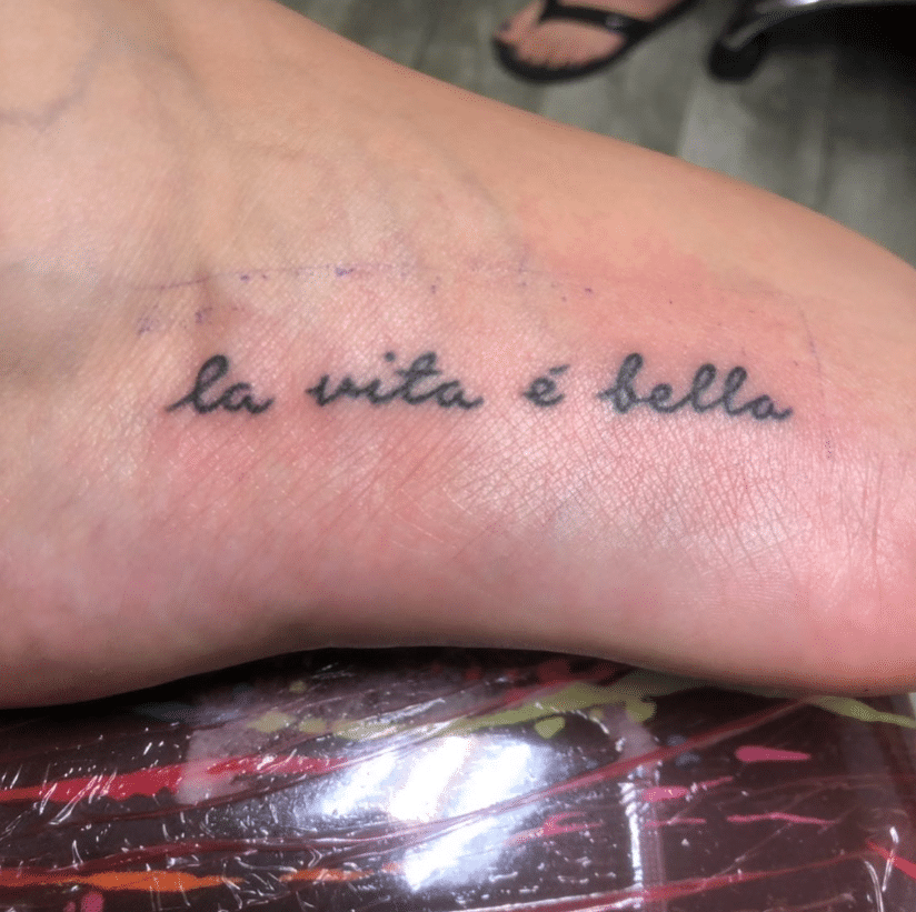 La vita e bella | Foot tattoos for females