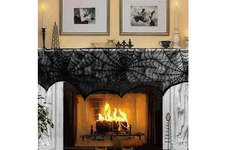 Spider web fireplace cloth