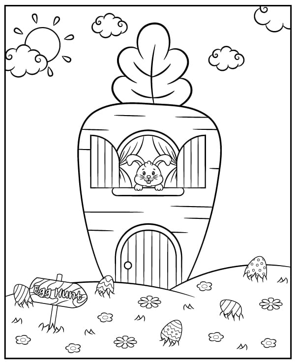 Little bunny in the carrot house | Easter crafts for kids