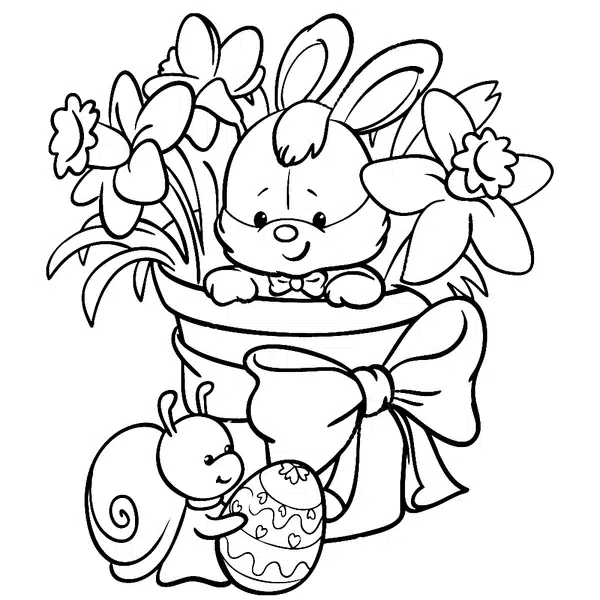 Easter bunny with snail