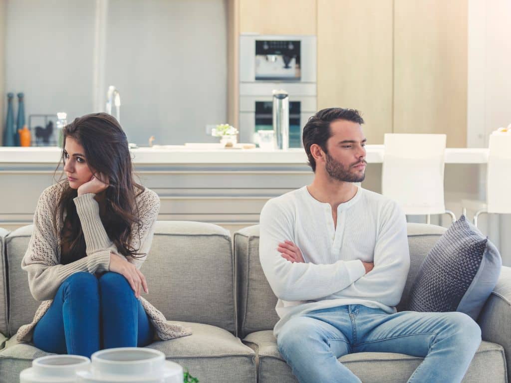 Unhappy couple prior to FDR mediation