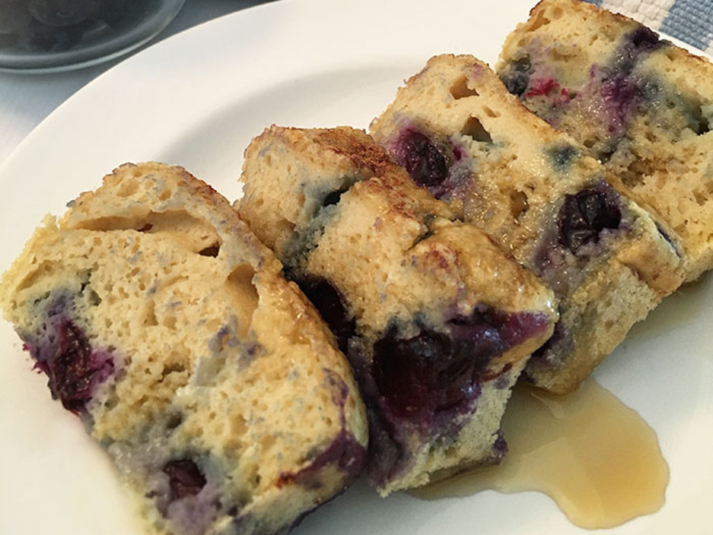 Baked Blueberry Pancake Bread