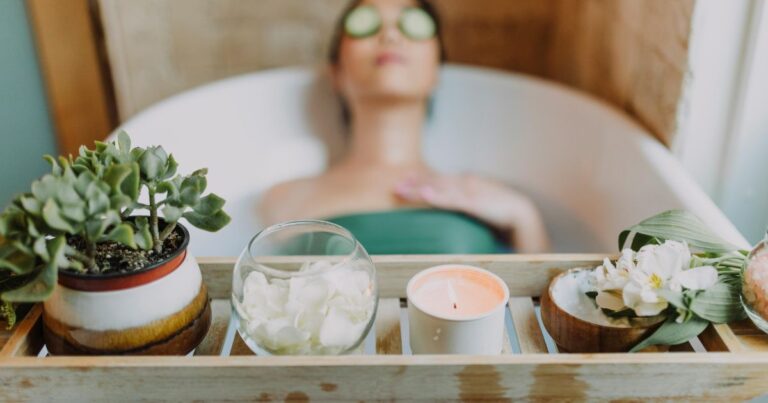 Affordable self-care rituals with aromatherapy and bath relaxation at home.
